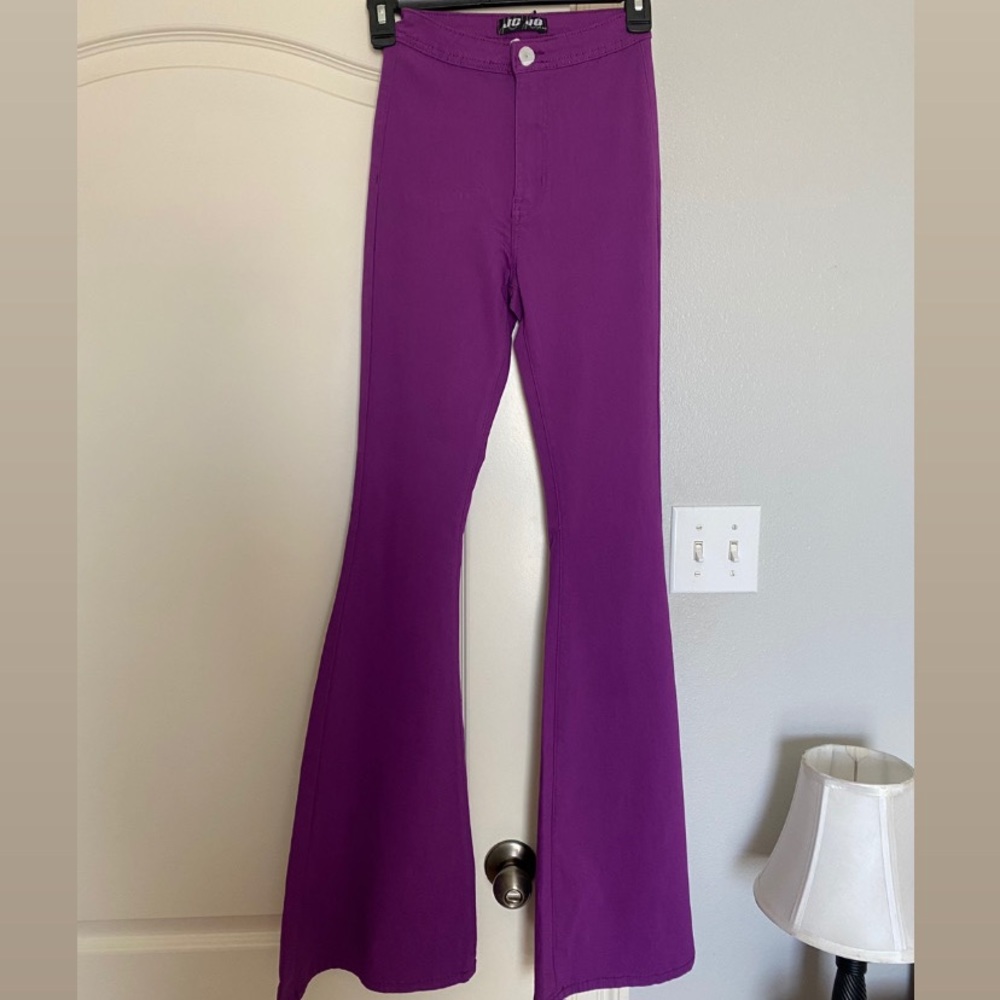 purple flare jeans